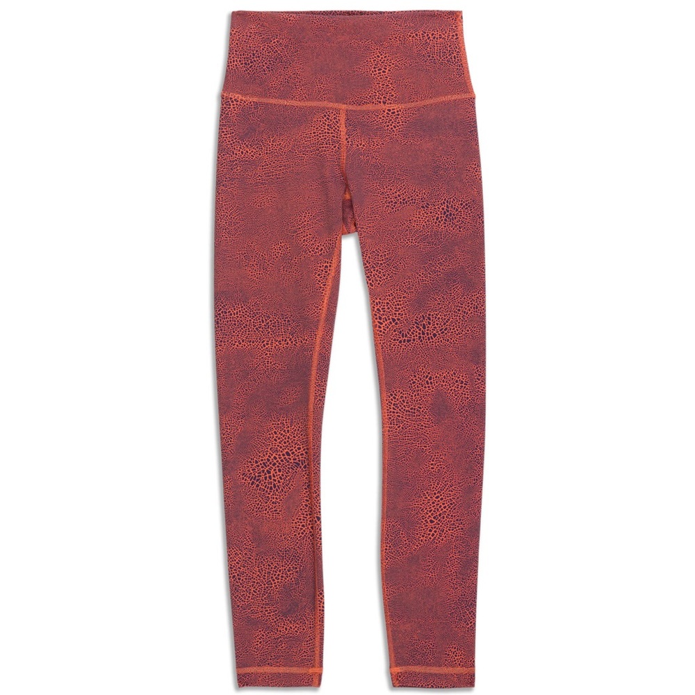 lululemon High-Rise Tight 25” Orange and Navy Crackle Leggings
